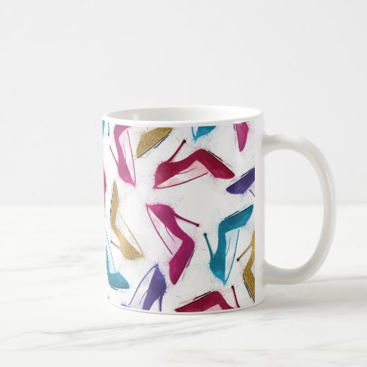 Mug Aquarelle de talons haute or moderne (Droite)