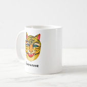 Mug Aquarelle de tigre de rire CUSTOMISÉE (Devant gauche)