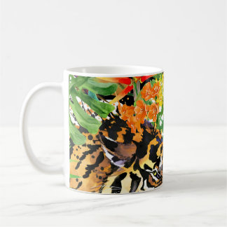 Mug Aquarelle de tigre tropical Motif de jungle
