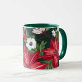 Mug Aquarelle de vacances Poinsettia Floral | Noël (Devant droit)