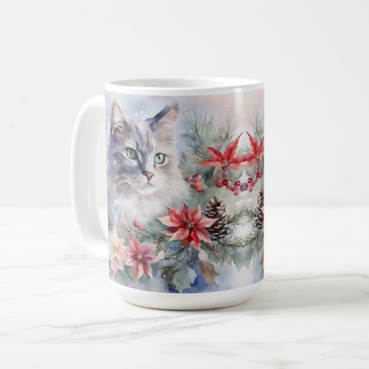 Mug Aquarelle de vacances Tabby (Devant gauche)