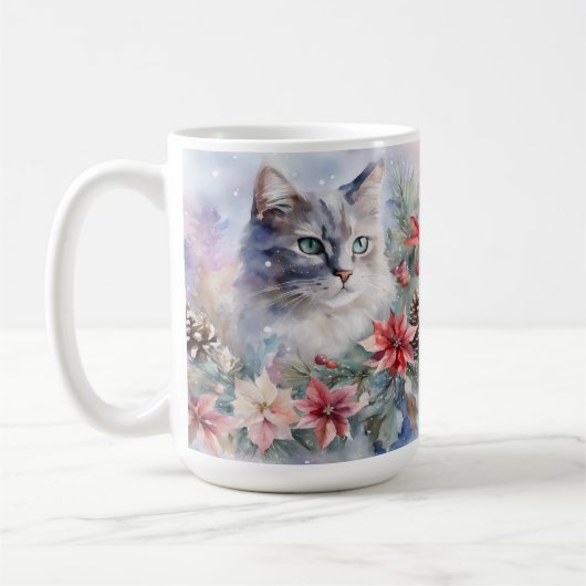 Mug Aquarelle de vacances Tabby (Gauche)