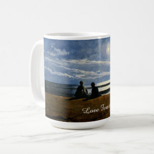 Mug Aquarelle de Winslow Homer, Clair de lune, Amour p