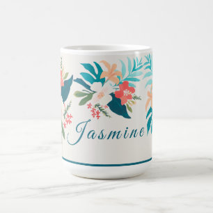 Mug Aquarelle d'eau florale et d'agrumes d'été côtier