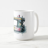 Mug Aquarelle Découpe de machine à coudre moderne (Devant droit)