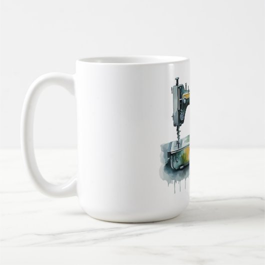 Mug Aquarelle Découpe de machine à coudre moderne (Gauche)