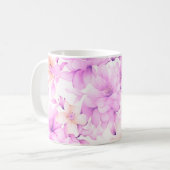 Mug Aquarelle délicate Fleurs roses (Devant gauche)