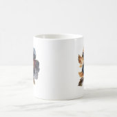 Mug Aquarelle délicate or noir & fleurs bordeaux (Centre)