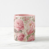 Mug Aquarelle délicate Roses roses roses et fleurs de  (Centre)