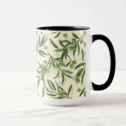 Mug Aquarelle des branches d'olive (Droite)