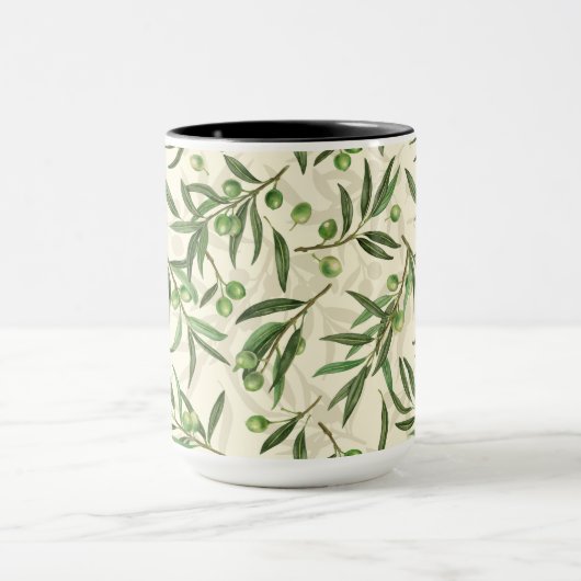 Mug Aquarelle des branches d'olive (Centre)