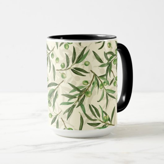 Mug Aquarelle des branches d'olive (Devant droit)
