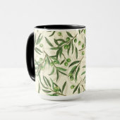 Mug Aquarelle des branches d'olive (Devant gauche)