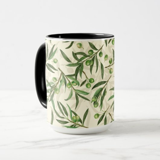 Mug Aquarelle des branches d'olive (Devant gauche)