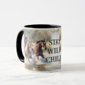 Mug Aquarelle des Chevaux sauvages (Devant gauche)