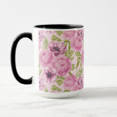 Mug Aquarelle des fleurs de pivoine et d'anémone (Gauche)