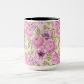 Mug Aquarelle des fleurs de pivoine et d'anémone (Centre)