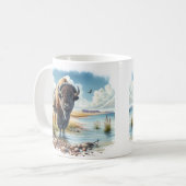 Mug Aquarelle d'été Buffalo américain (Devant gauche)