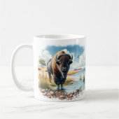 Mug Aquarelle d'été Buffalo américain (Gauche)