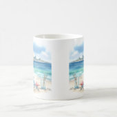 Mug Aquarelle d'été Chat sur la plage (Centre)