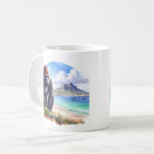 Mug Aquarelle d'été Gorilla sur la plage (Devant gauche)