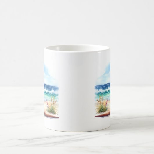 Mug Aquarelle d'été Kangaroo sur la plage (Centre)