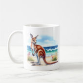 Mug Aquarelle d'été Kangaroo sur la plage (Gauche)