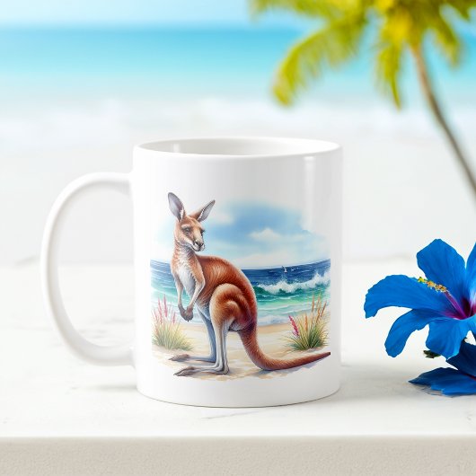 Mug Aquarelle d'été Kangaroo sur la plage