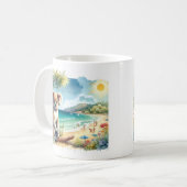 Mug Aquarelle d'été Koala sur la plage (Devant gauche)