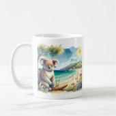 Mug Aquarelle d'été Koala sur la plage (Gauche)