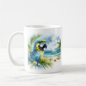 Mug Aquarelle d'été Parrot sur la plage (Gauche)