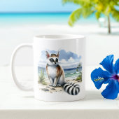 Mug Aquarelle d'été Ringtail sur la plage