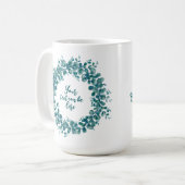 Mug Aquarelle d'eucalyptus verdure couronne (Devant gauche)