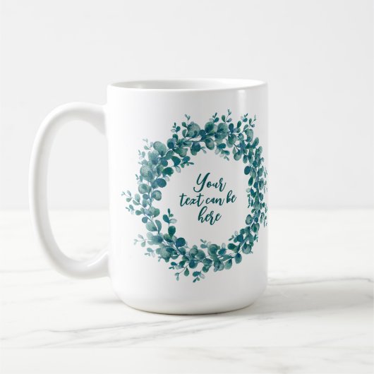Mug Aquarelle d'eucalyptus verdure couronne (Gauche)
