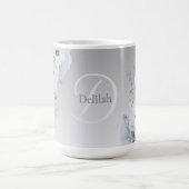 Mug Aquarelle d'hiver Monogramme floral personnalisé (Centre)