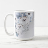 Mug Aquarelle d'hiver Monogramme floral personnalisé (Gauche)
