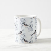 Mug Aquarelle d'hiver Oiseaux Motif botanique (Devant droit)