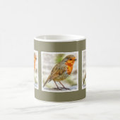 Mug Aquarelle d'hiver Robin de Noël (Centre)