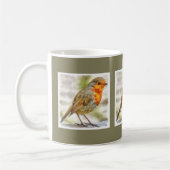 Mug Aquarelle d'hiver Robin de Noël (Gauche)