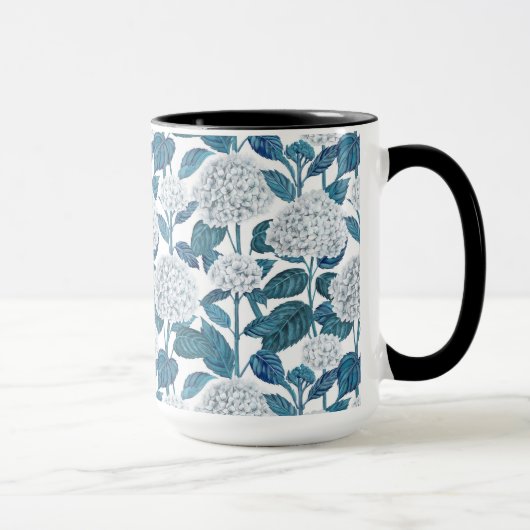 Mug Aquarelle d'hydrangée blanche (Droite)