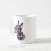 Mug Aquarelle Doberman Pinscher (Devant gauche)