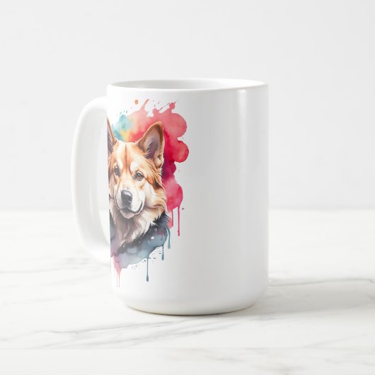Mug Aquarelle Dog Splatz Art Portrait Splash (Devant gauche)