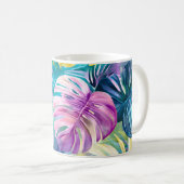Mug Aquarelle d'or Paradis Feuille tropical (Devant droit)