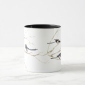Mug Aquarelle d'origine Famille Magpie, Oiseau (Centre)
