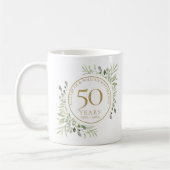 Mug Aquarelle douce Feuilles 50e anniversaire (Gauche)
