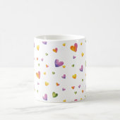 Mug Aquarelle douce Rainbow Hearts Motif (Centre)