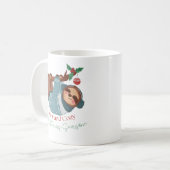 Mug Aquarelle douce Slow & Cosy Sloth Saison de Noël (Devant gauche)