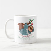 Mug Aquarelle douce Slow & Cosy Sloth Saison de Noël (Gauche)