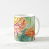 Mug Aquarelle douce Zinnia Floral (Devant droit)
