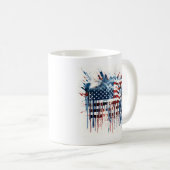 Mug Aquarelle drapeau américain abstrait (Devant droit)